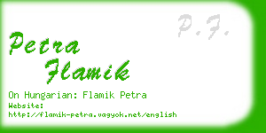 petra flamik business card